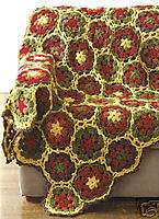 Hexagon Floral Afghans Crochet Patterns Circle Flowers  