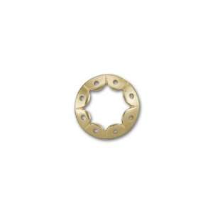  Brass Plated Brass Small Circle Link with Burst Cut Out 