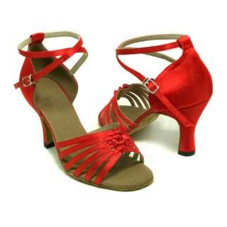 Red Chinese knot stain of Ladies Latin Dancing shoes  