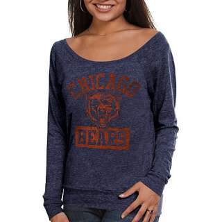 Junkfood Chicago Bears Womens Off the Shoulder Heather Raglan T Shirt 