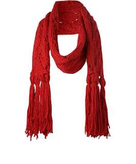 Red (Red) Diamond Cable Knitted Scarf  227097460  New Look