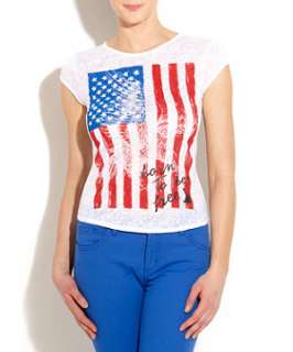 White (White) Parisian White US Flag T Shirt  251771810  New Look