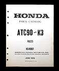 1971 75 Honda ATC90 ATC 90 K0 K1 K2 K3 Parts Manual Catalog List