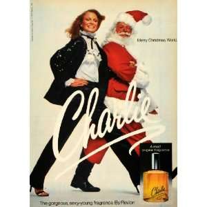   Santa Claus Charlie Perfume Model   Original Print Ad