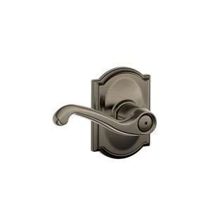   Pewter Privacy Flair Style Lever with Camelot Rose