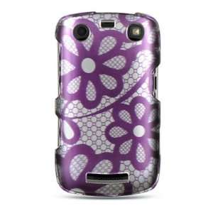 WIRELESS CENTRAL Brand Hard Snap on Shield With PURPLE LACE FLOWER 