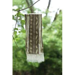  Burlap Leaf Fabric Cylinder Hanging Lantern Patio, Lawn & Garden