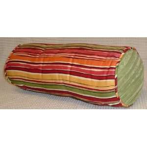  Crayon Stripe Bolster Pillow with Lime Chenille Ends Baby