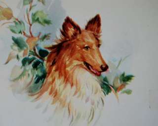 Vintage Collie dog Delivers letter 1951 USA Birthday card to Dad 