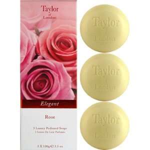  Rose by Taylor of London 3 Luxury Perfumed Soaps ( 3 x 