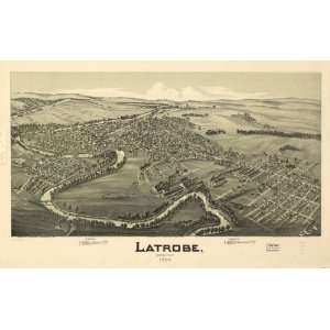  1900 Latrobe Pennsylvania, Birds Eye Map