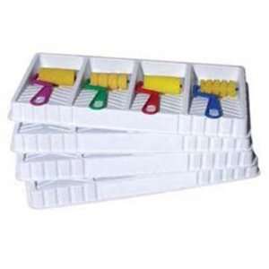 Ecr4Kids Jumbo Paint Roller Tray with 4 Large Assorted Foam Rollers 