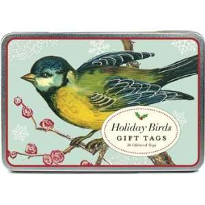  Holiday Birds Glittery Gift Tags