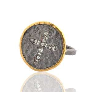   layered black rhodium ring handmade designer rose cut cz jewelry