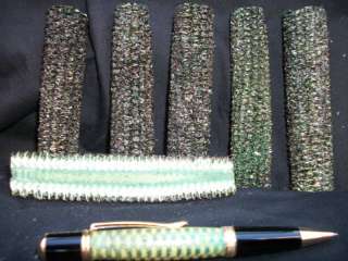 stabilized and dyed green corn cob pen blanks  