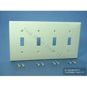 Leviton Lt. Almond 4 Gang UNBREAKABLE Switch Cover Wallplate 80712 T