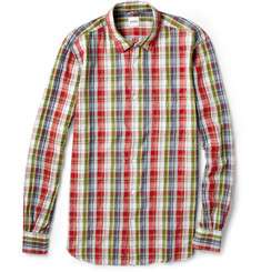 Aspesi Lightweight Slim Fit Plaid Cotton Shirt
