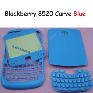 Blue Housing Cover Case Faceplate For Blackberry 8520 Curve 4pc parts 