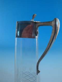 WMF Jugendstil Kanne Glas mit Montur Metall vernickelt