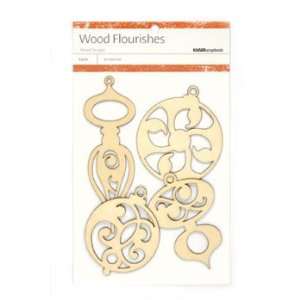  Wood Flourishes 4/Pkg Christmas Ornaments Arts, Crafts & Sewing