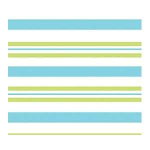  Green & Blue Sweet Stripe (24w X 100l) Cellophane Roll 