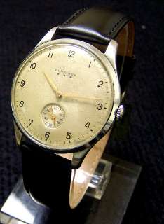 ANTIQUE LONGINES OVERSIZE SS WATCH CAL 12.68Z 17JEWELS SECOND AT SIX 