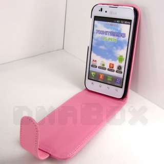 For LG Optimus BLACK P970 , Leather Case Cover Skin Film f_Pink  