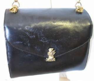 VTG 60s MAGID BRUSHED NAVY BLUE CHAIN HANDLE PURSE  