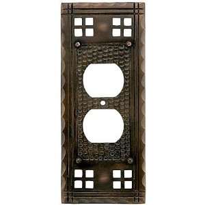 Hammered Switchplate. Arts and Crafts Duplex Outlet Cover Plate In Oil 