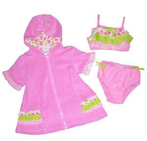 NWT* Girls BOUTIQUE Pink Ruffles Swimsuit Set Size 4T  