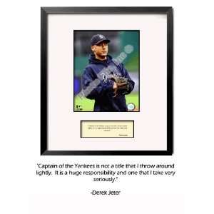 Derek Jeter Quote   Captian of the Yankees Custom Framed Photograph 