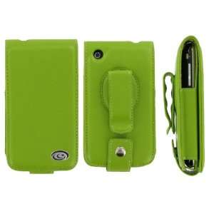  Apple iPhone 3G Premium Flip Green Leather Case with 