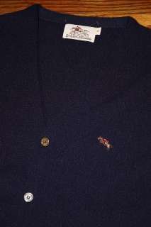 NOS vtg 80s STEEPLECHASE navy blue V NECK cardigan sweater  