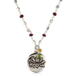    JIVASUKHA by Lois Hill Sapphire and Ruby Lotus Necklace Jewelry