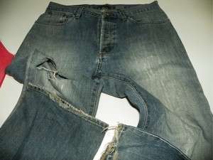 John Varvatos Distressed Denim Jeans Pants Cotton 33 X 33  