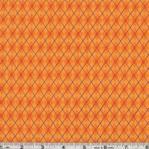   Alpha Buddies Argyle Orange Fabric By The Yard Arts, Crafts & Sewing