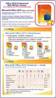 MICROSOFT Office 2010 Professional (2 Lizenzen) BOX  