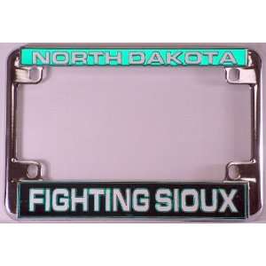 University North Dakota UND Fighting Sioux Chrome Motorcycle License 