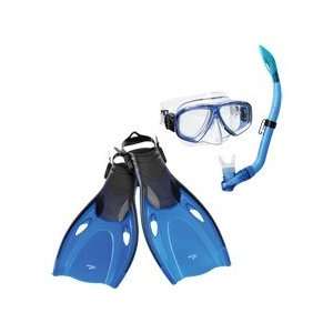   Hydroscope Mask + Snorkel + Fins Adult Sz S/M Blue