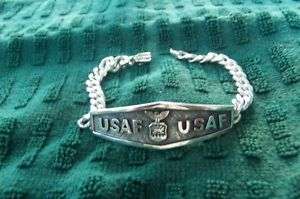 US Air Force sterling silver Military shield bracelet  