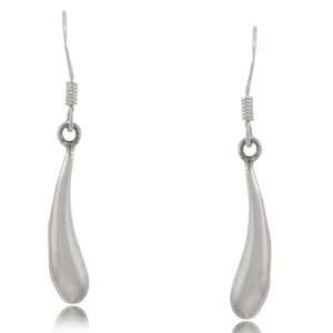   Silver Dangle Earrings Abstract Raindrop Shape GEMaffair Jewelry