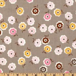  44 Wide Daisy Cottage Floral Pewter Fabric By The Yard 