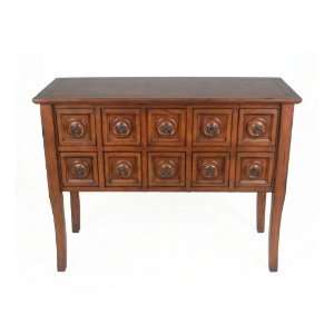  Java Brown 10 Drawer Console Stand