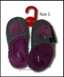 Style & Co. Womens Slippers Sm Med L XL 5 7 9 11 Gray  