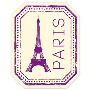 Paris France travel vinyl window bumper suitcase sticker 5 in x 4 in