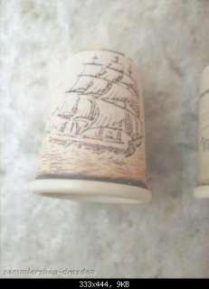 Fingerhut England Thimbles scrimshaw Seefahrt ships Schiff Schiffe 