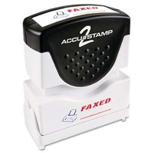  Accustamp2 Shutter Stamp with Microban, Red/Blue, FAXED, 1 