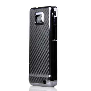 3D Carbon Chrome Hard Case Cover Etui Hülle + Folie für Samsung 