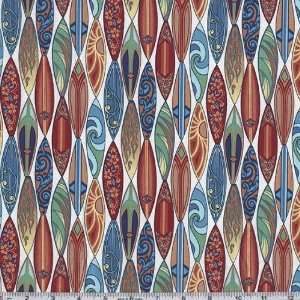  45 Wide Surf City Surf Board Capri Fabric By The Yard 