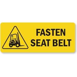  Fasten Seat Belt Laminated Vinyl, 5 x 2
